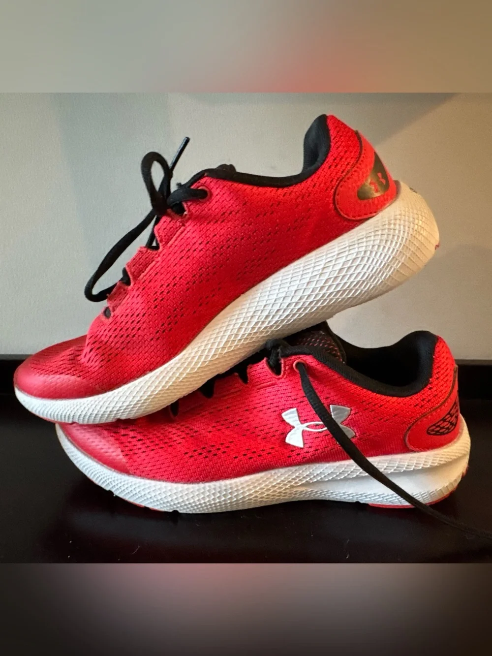 Youth 6.5 Under Armour Charged Pursuit Sneaker, Red